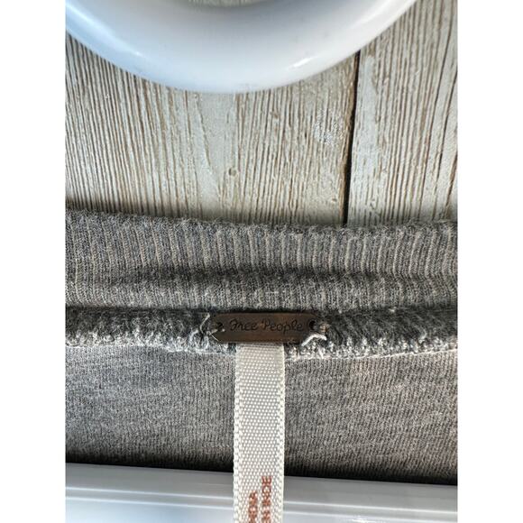 Free People Tiger Eyes Henley Shirt Womens S Taupe Brown Sequins Bohemian Boho - Picture 5 of 9